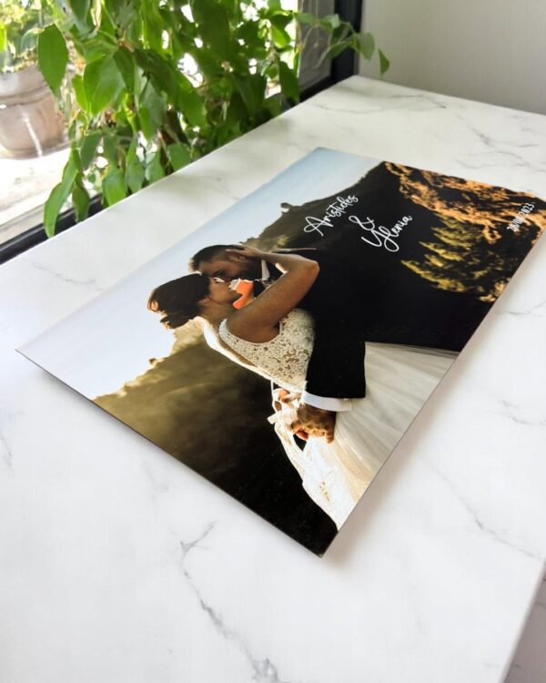 CARTEL DE BIENVENIDA CON FOTOGRAFIA BODAS PERSONALIZADAS QUE TIERNO LAS PALMAS CANARIAS MADERA METACRILATO