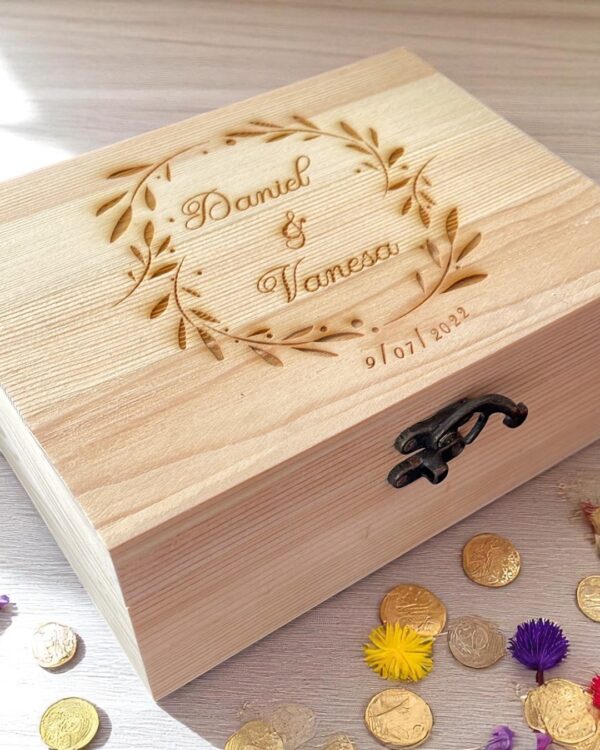 CAJA DE ARRAS MADERA PERSONALIZADO BODAS PERSONALIZADAS QUE TIERNO LAS PALMAS CANARIAS