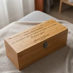 Caja de Vino Premium de Bambú con Accesorios BODAS PERSONALIZADAS QUE TIERNO LAS PALMAS CANARIAS (1)
