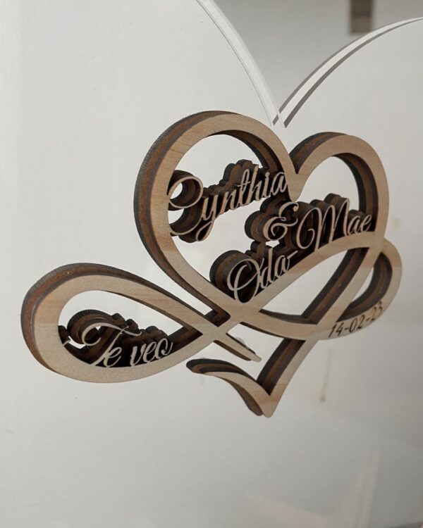 FIRMA LOS CORAZONES BODAS PERSONALIZADAS MADERA METACRILATO LAS PALMAS CANARIAS