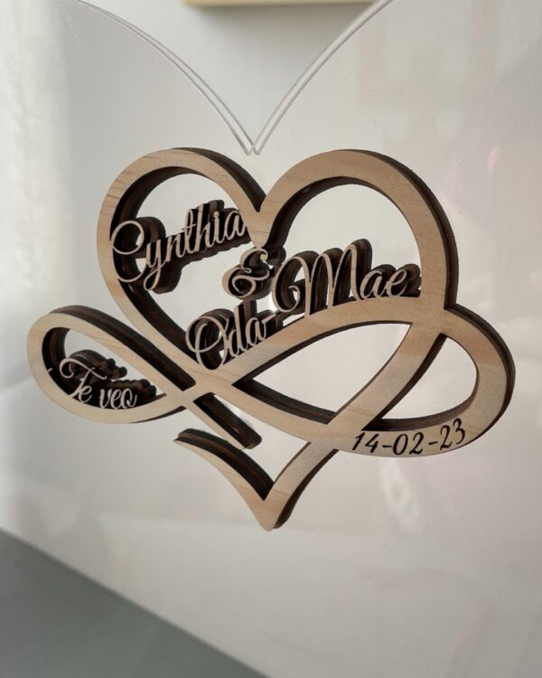 FIRMA LOS CORAZONES BODAS PERSONALIZADAS MADERA METACRILATO LAS PALMAS CANARIAS