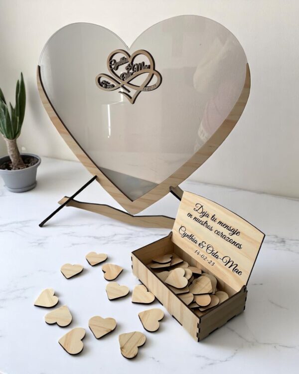 FIRMA LOS CORAZONES BODAS PERSONALIZADAS MADERA METACRILATO LAS PALMAS CANARIAS