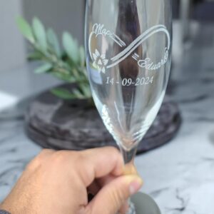 COPAS DE CRISTAL GRABADAS DE VINO DE CHAMPAN BODAS PERSONALIZADAS BRINDIS QUE TIERNO LAS PALMAS CANARIAS GRABADO Y CORTE LASER