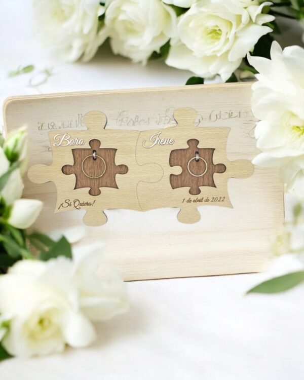 PLACA PARA ALIANZAS PUZZLE ANILLOS BODAS PERSONALIZADAS LAS PALMAS CANARIAS QUE TIERNO GRABADO Y CORTE LASER SI QUIERO PIEZA PERSONALIZACION (6)