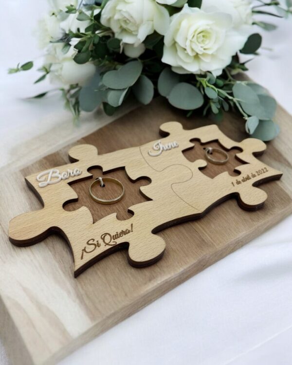 PLACA PARA ALIANZAS PUZZLE ANILLOS BODAS PERSONALIZADAS LAS PALMAS CANARIAS QUE TIERNO GRABADO Y CORTE LASER SI QUIERO PIEZA PERSONALIZACION (6)