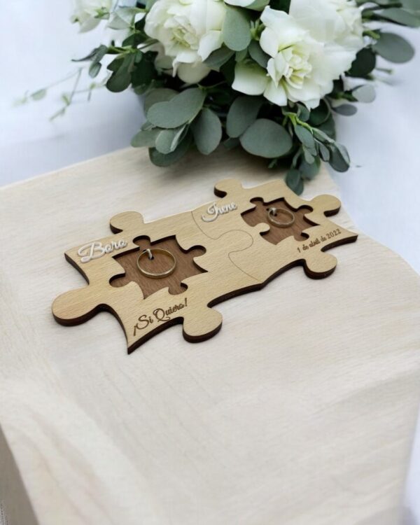 PLACA PARA ALIANZAS PUZZLE ANILLOS BODAS PERSONALIZADAS LAS PALMAS CANARIAS QUE TIERNO GRABADO Y CORTE LASER SI QUIERO PIEZA PERSONALIZACION (6)
