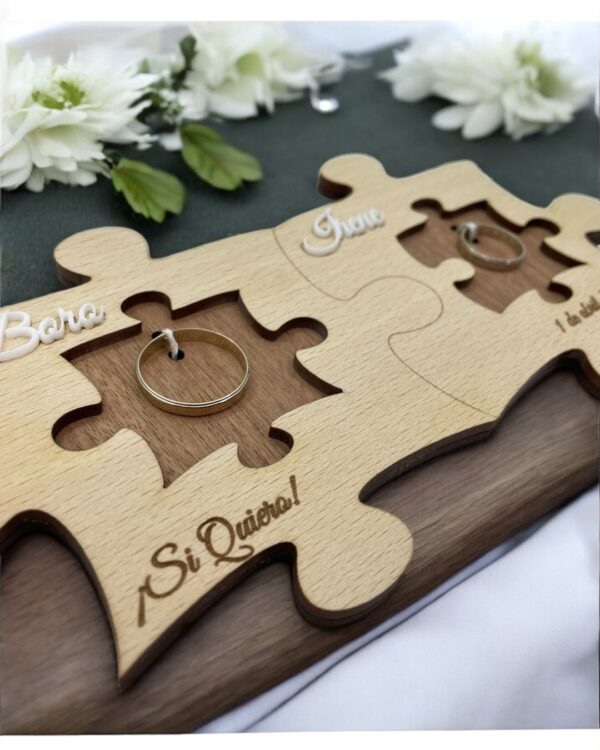 PLACA PARA ALIANZAS PUZZLE ANILLOS BODAS PERSONALIZADAS LAS PALMAS CANARIAS QUE TIERNO GRABADO Y CORTE LASER SI QUIERO PIEZA PERSONALIZACION (6)