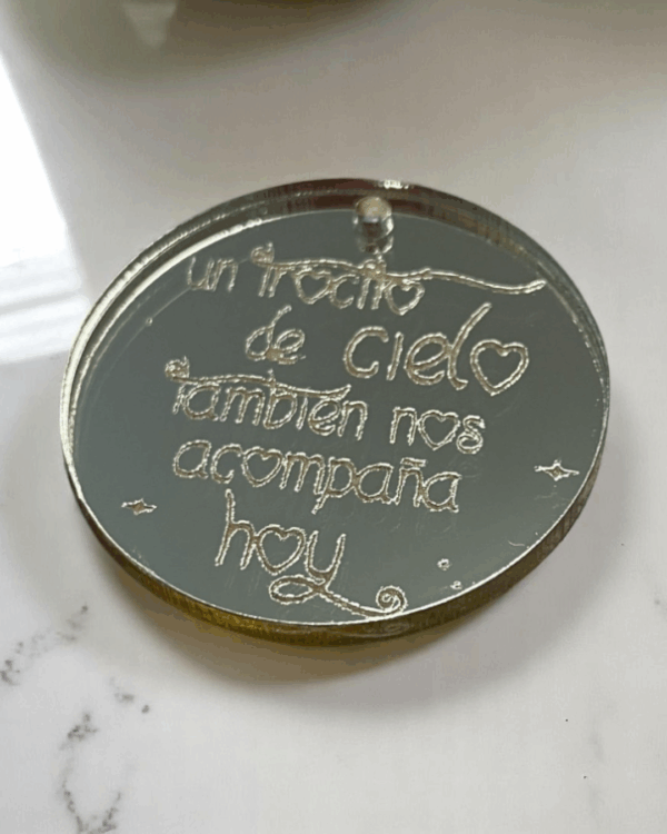 PLACA PARA RAMO DE NOVIA UN TROCITO DE CIELO TAMBIEN NOS ACOMPANA HOY BODAS PERSONALIZADAS LAS PALMAS QUE TIERNO CANARIAS FLORES RECUERDO