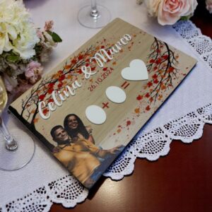 Placa para huellas - OTOÑO BODAS PERSONALIZADAS LAS PALMAS QUE TIERNO CANARIAS GRABADO Y CORTE LASER MADERA METACRILATO PAREJAS (1)