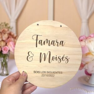 Placa sois los siguientes BODAS PERSONALIZADAS LAS PALMAS CANARIAS QUE TIERNO GRABADO Y CORTE LASER