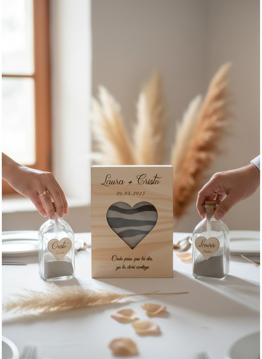 Ritual de Arena Corazón bodas personalizadas las palmas canarias laser cnc grabado y corte
